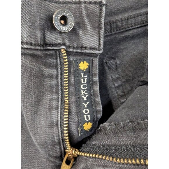 Lucky Brand Jeans Womens Size 8 Black Brooke Skinny Destressed Tapered - Picture 12 of 16